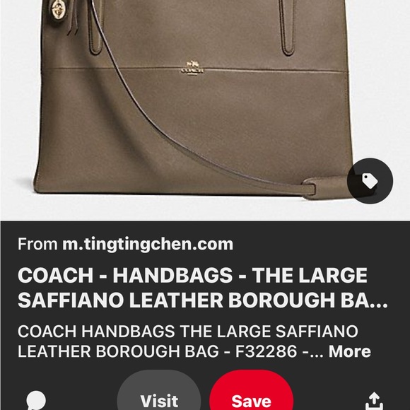 Large Saffiano Leather Coach Purse - Picture 4 of 6